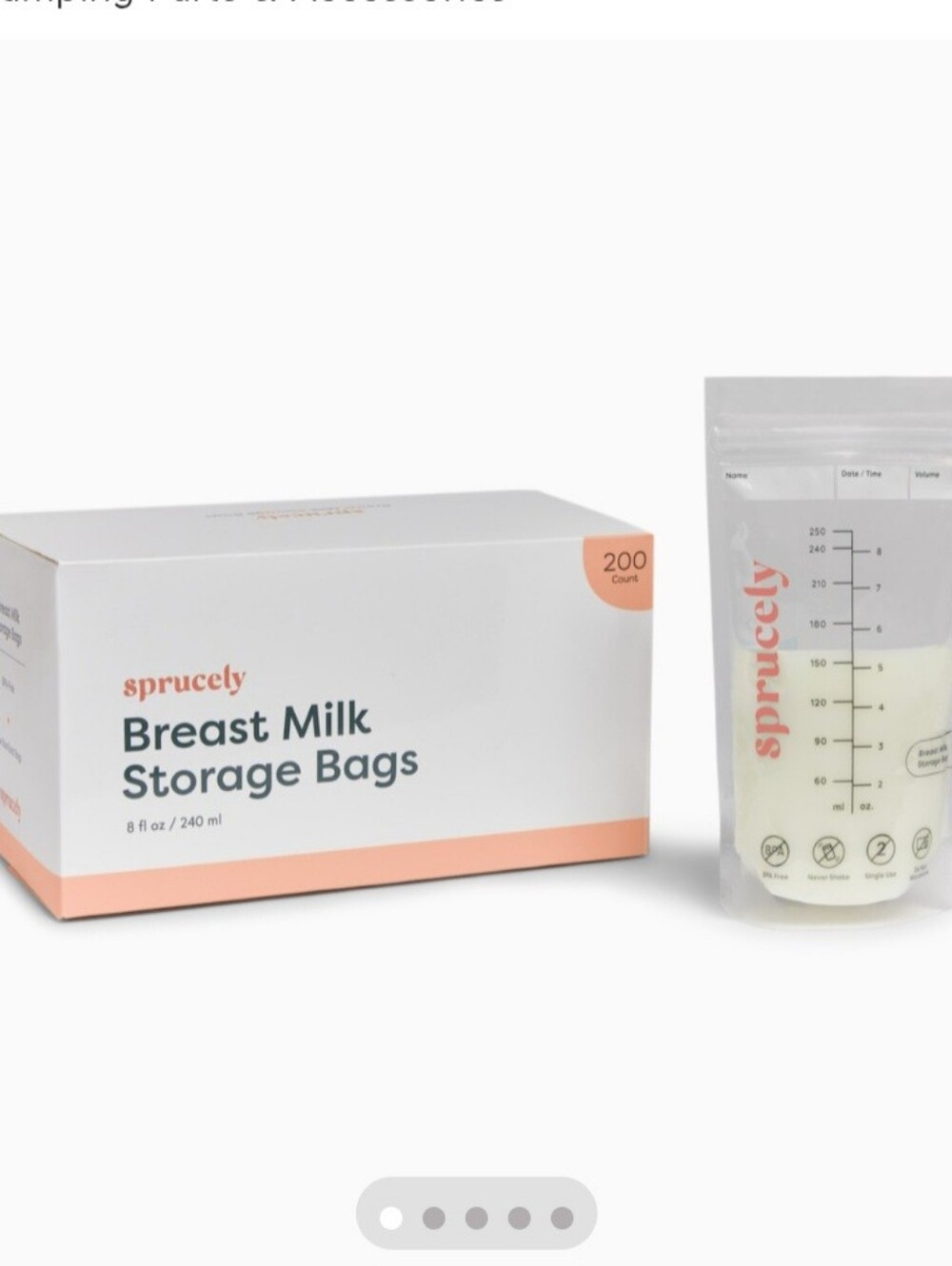 Sprucely Breast Milk Storage Bags 400 Count 8oz BPA Free